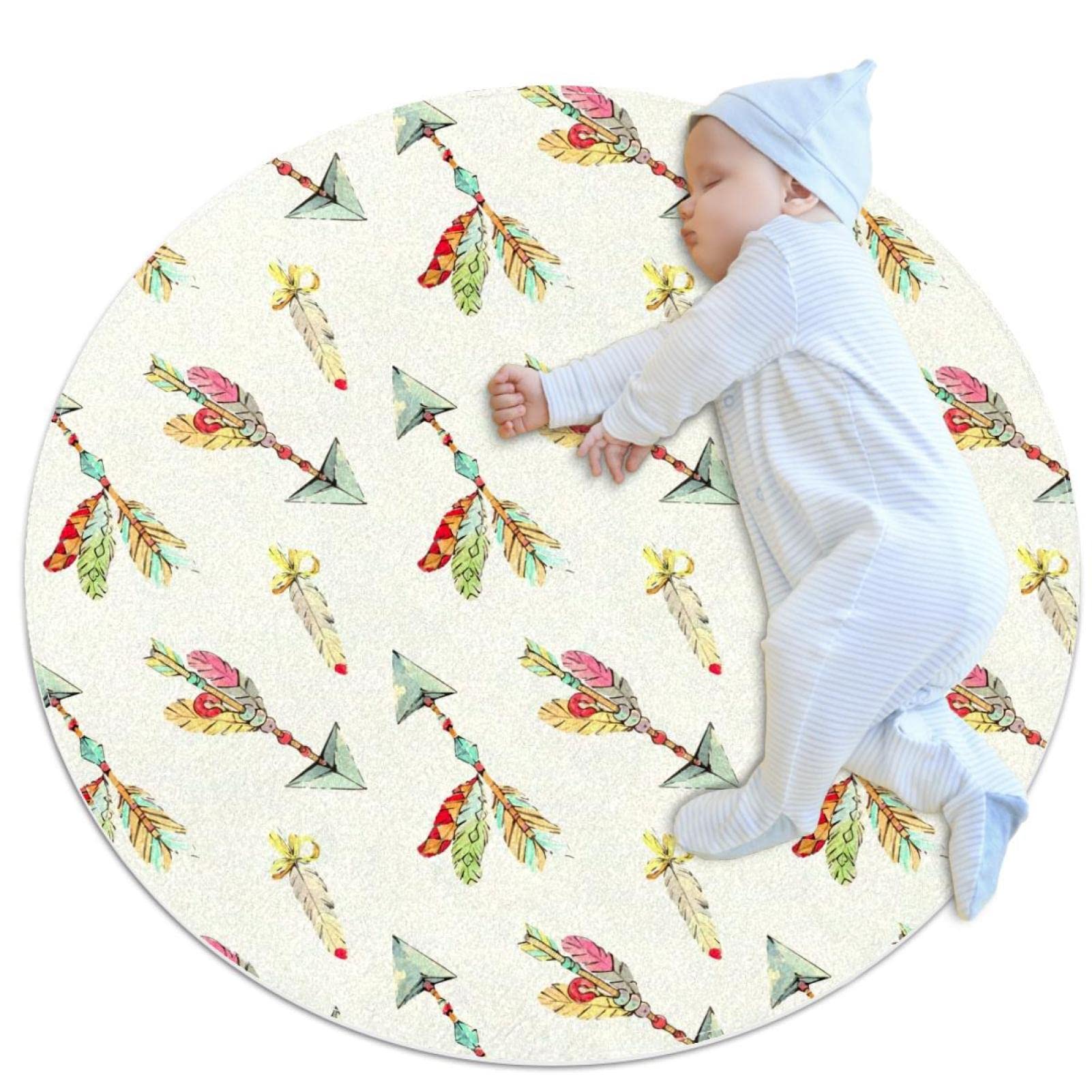 Tapis antidérapant rond de 1 m pour sécuriser la salle de bain et la chambre