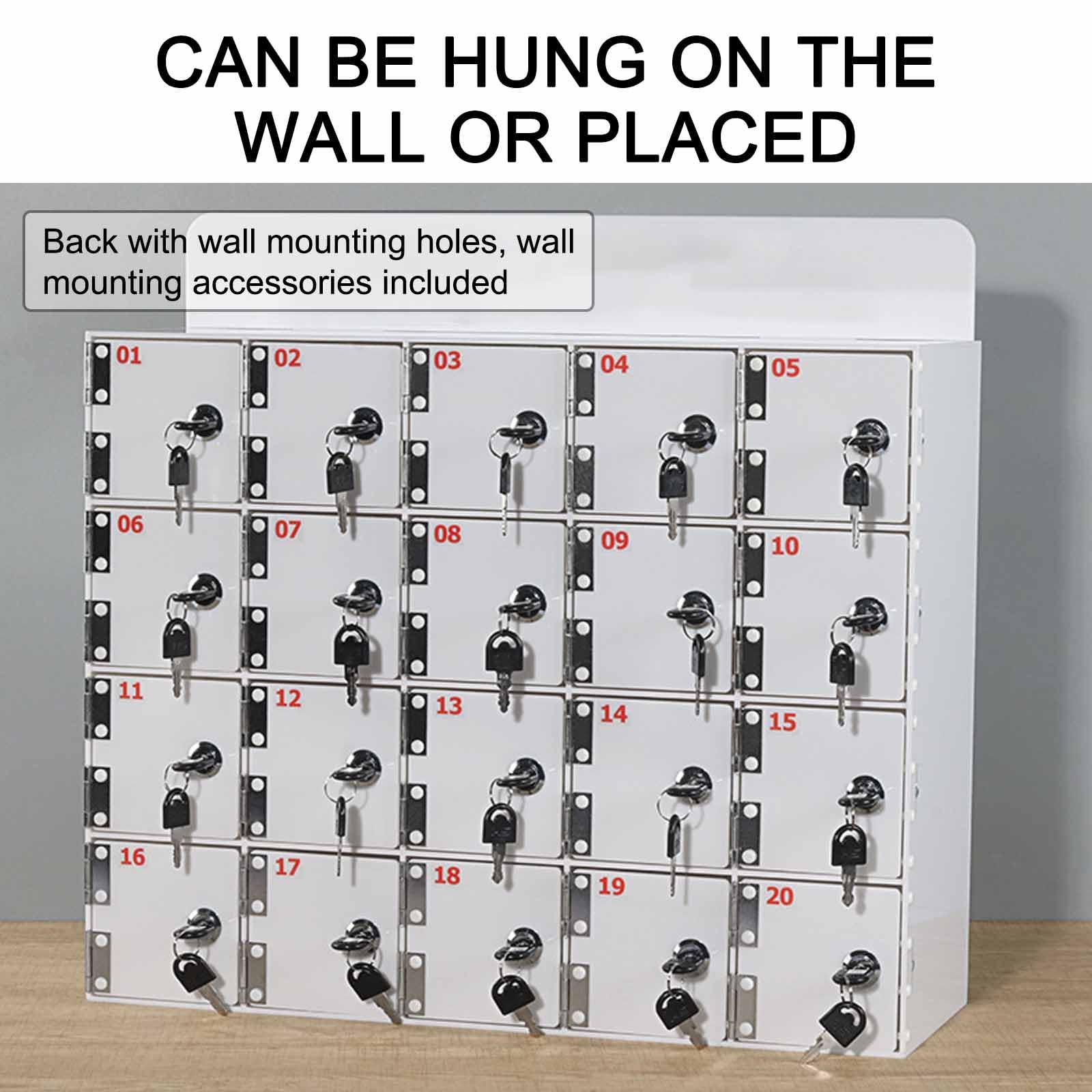 Armario de almacenamiento acrílico para teléfono con 15 ranuras para colgar en la pared para el aula teléfono caja de almacenamiento personal ideal para escuelas y oficinas color: B