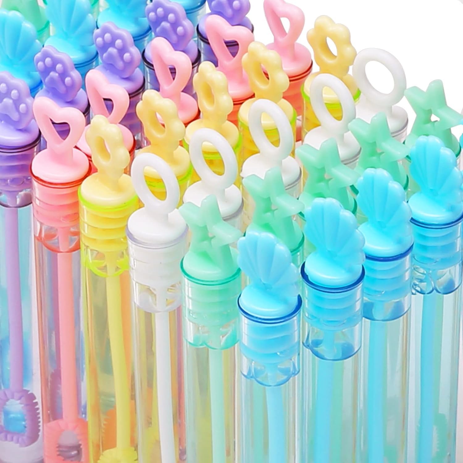 Bulk Bubble Party Favors for Kid, 30 Pack Mini Bubble Wands(6 Style, 6 Colors), Goody Bags Stuffer, Birthday Decor, Summer Outdoor Indoor Fun Toy Gifts for Boy Girl, Valentine Christmas Party Supplies