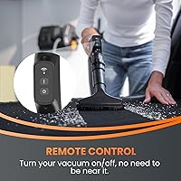 Vista 4 de Giraffe Tools Grandstorm Retractable Vacuum with 30 FT Hose Anti-Kink, Wall-Mounted Vacuum Cleaner with 6 Nozzles for Garage Detailing Remote