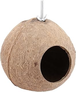 Yardwe 3 pcs Coconut Shell Bird Nest Cockatiel Toys Parrot Toys Decorative Birds Bird Feeding House Hummingbird House Bird Hammock Bird Artificial Bird Nest Lovely Bird Nest Bird Shelter