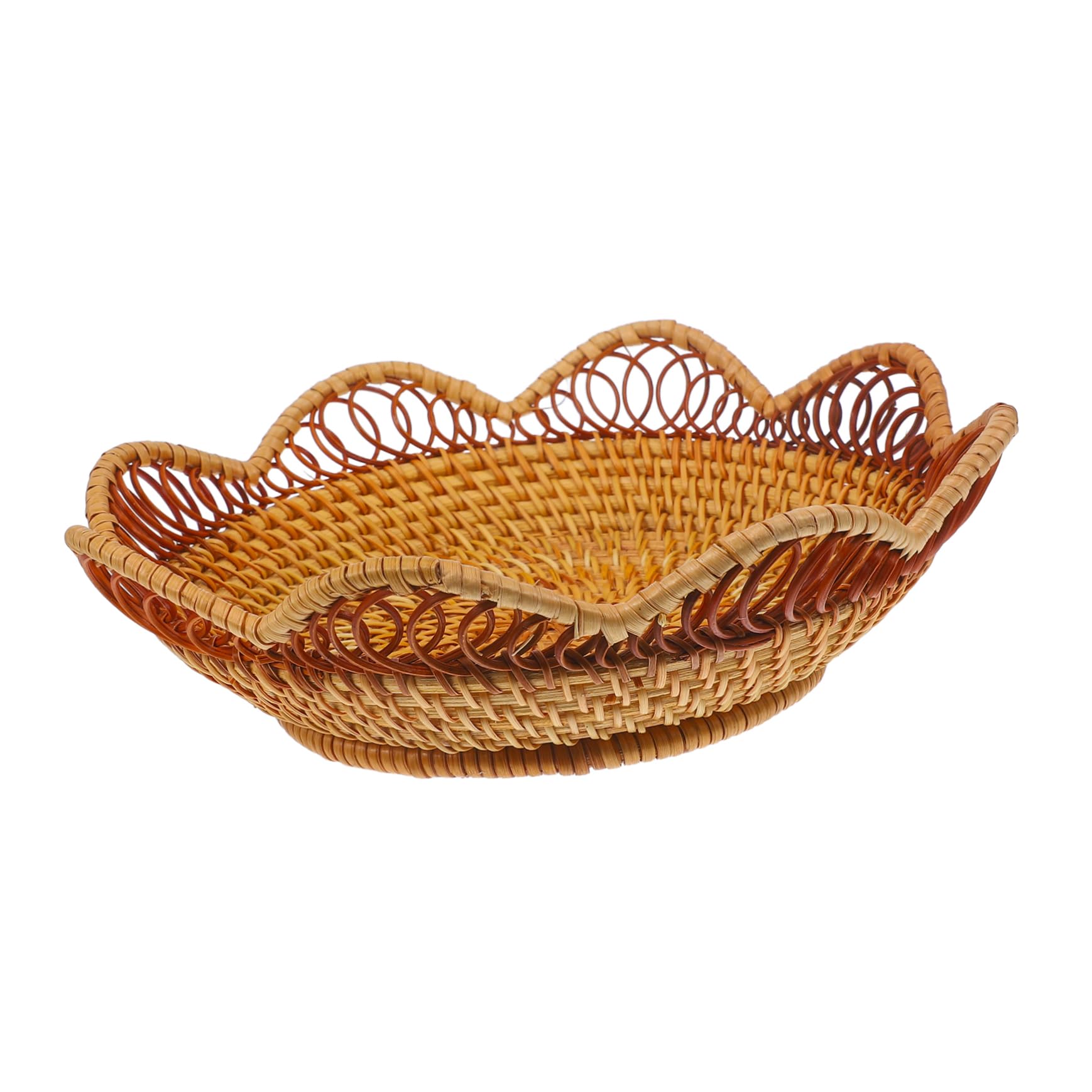 ULTECHNOVO Cesta de Pan de Ratán Redonda, Tejida a Mano, 11 Pulgadas, para Cocina y Encimera, Organizador Elegante de Mesa Amplio Espacio