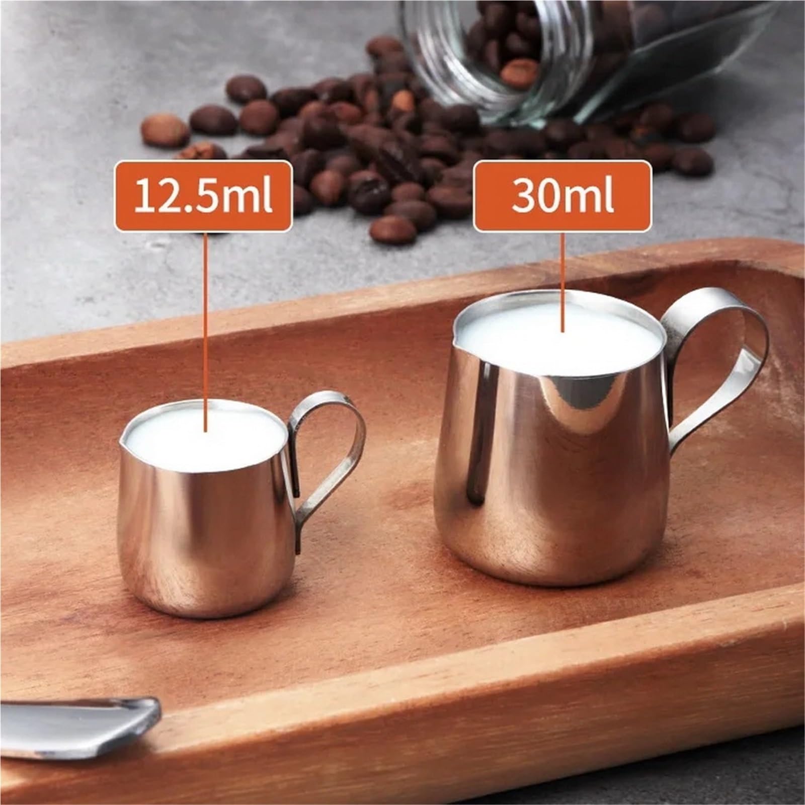 Mini pichets à lait en acier inoxydable 304, pot fleurs pointu, petit Jigger, outil café, tasses, pichet pour le Café la Mousse de Lait(30ml very small)