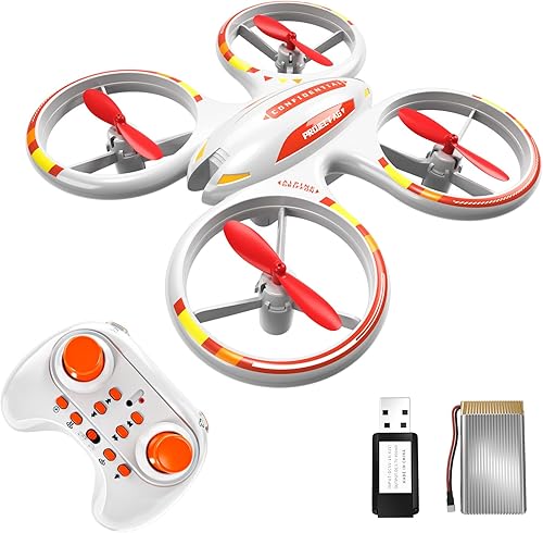 Mini dron para niños 4-6-8-10-12, RC Drone Quadcopter Juguetes al aire libre con LED colorido, una tecla Take Off-Landing, modo sin cabeza, giro de