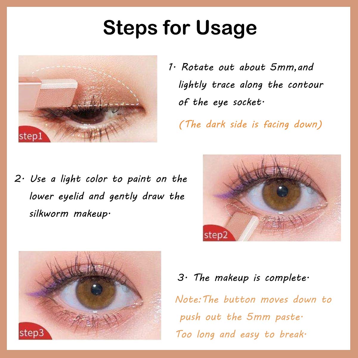 xinlutong 2 PCS Eye Shadow Stick Makeup,Double Colors Matte EyeShadow Stick with Brush,Brown Coffe,Earth Tone