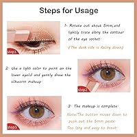 Vista 5 de 2 piezas de sombra de ojos en barra de maquillaje, doble color, mate, sombra de ojos en barra con pincel, café marrón, tono tierra