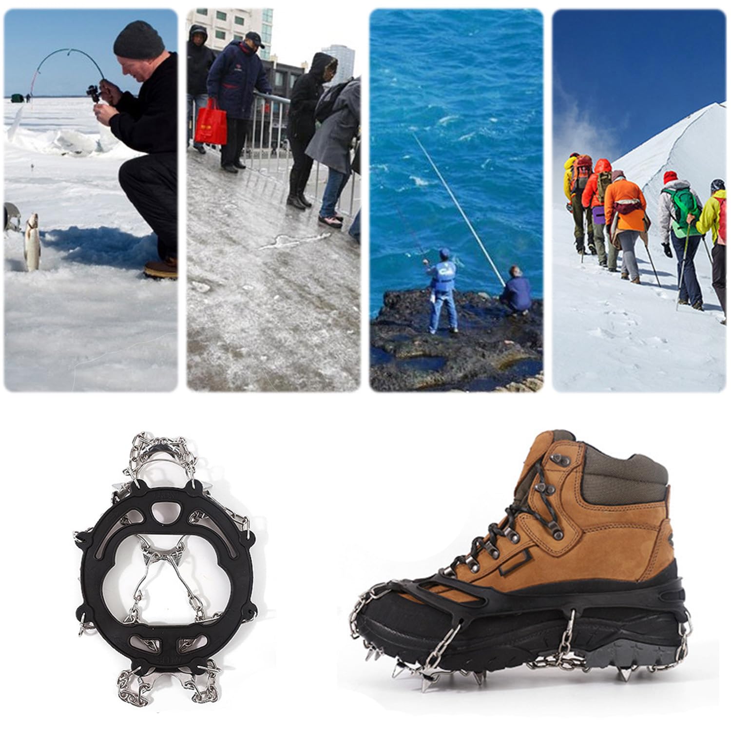 Crampons Neige 2X Crampons Antidérapants Dents Pour Chaussures