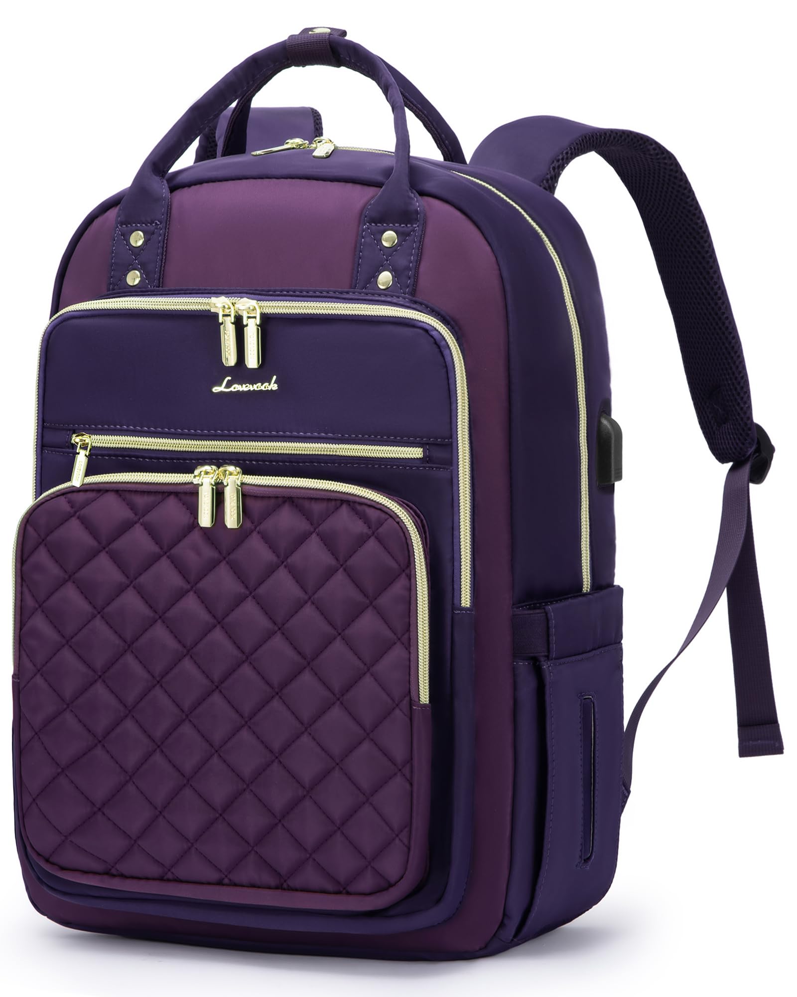 LOVEVOOK Laptop Backpack Purse for Women, 15.6" Laptop Bag for Travel with USB Port, Water Resistant Lightweight Daypacks for College Work Business,