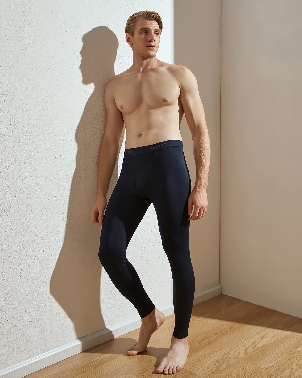 LAPASA Pacco da 2 o 1 Calzamaglie Termica Uomo Fodera in Pile Medio/Pesante Pantaloni Termici Sportivi Strato Base Biancheria Intima Leggings Caldi M10/M25/M56