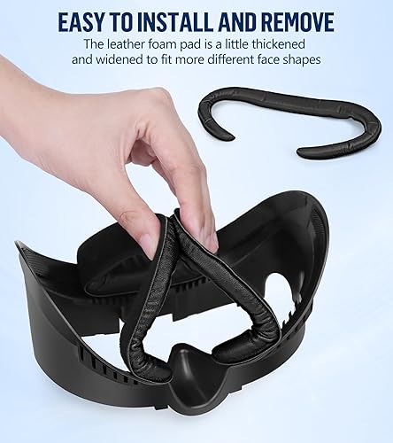 Miniatura 6 de YRXVW Facial Interface & Face Pad Cushion Compatible with OculusMeta Quest 3, Replacement PU Leather Foam Cushion Cover and Nose Guard Pad