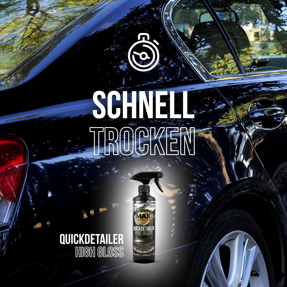 MAX DETAIL-LAB - Quickdetailer - Autopolitur Quick Detailer Autowachs Hoher Glanz, Sofortige Wirkung, Schnell Trocken, Carnaubawachs Auto Versiegelung Politur Set Detailing Kit Car Motorrad, 5L