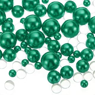 PATIKIL 150 Green Plastic Round Beads, Vase Fillers, 8/14/20mm, Wedding Decor, Tabletop, Birthdays, Holidays