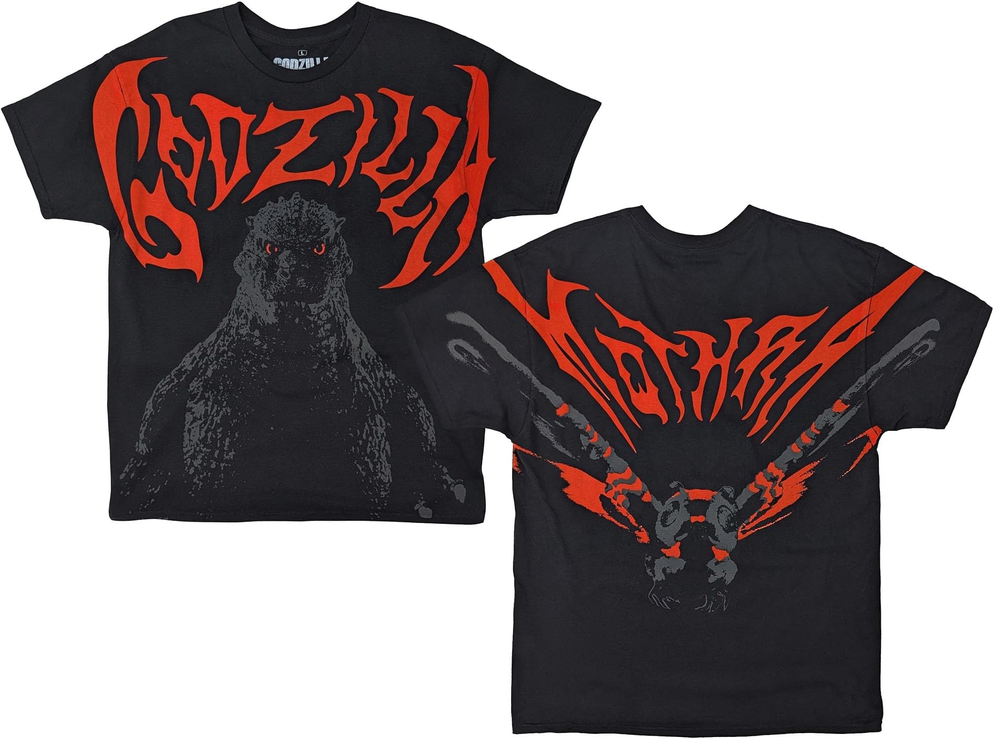 Godzilla Men's Short Sleeve T-Shirt Jumbo Print King of Monsters Front & Back Graphics Officially Licensed