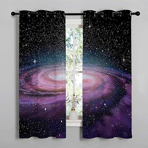 Miniatura 3 de Curtain with Grommets Galaxy Grommet Short Accordion Doors for Closet Cortinas para Ventanas De Cuarto 72Inch Width by 72Inch Length,2 Panels