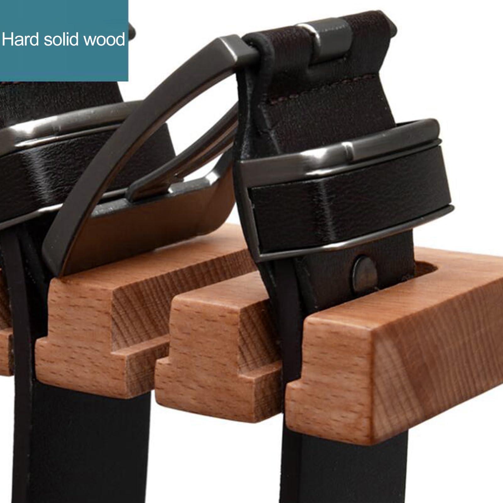 ulafbwur 2-in-1 Cintura Hanger Design in Legno 14 Slot Salvaspazio Ecologico Multifunzionale Organizer per Armadio Rack Ebano