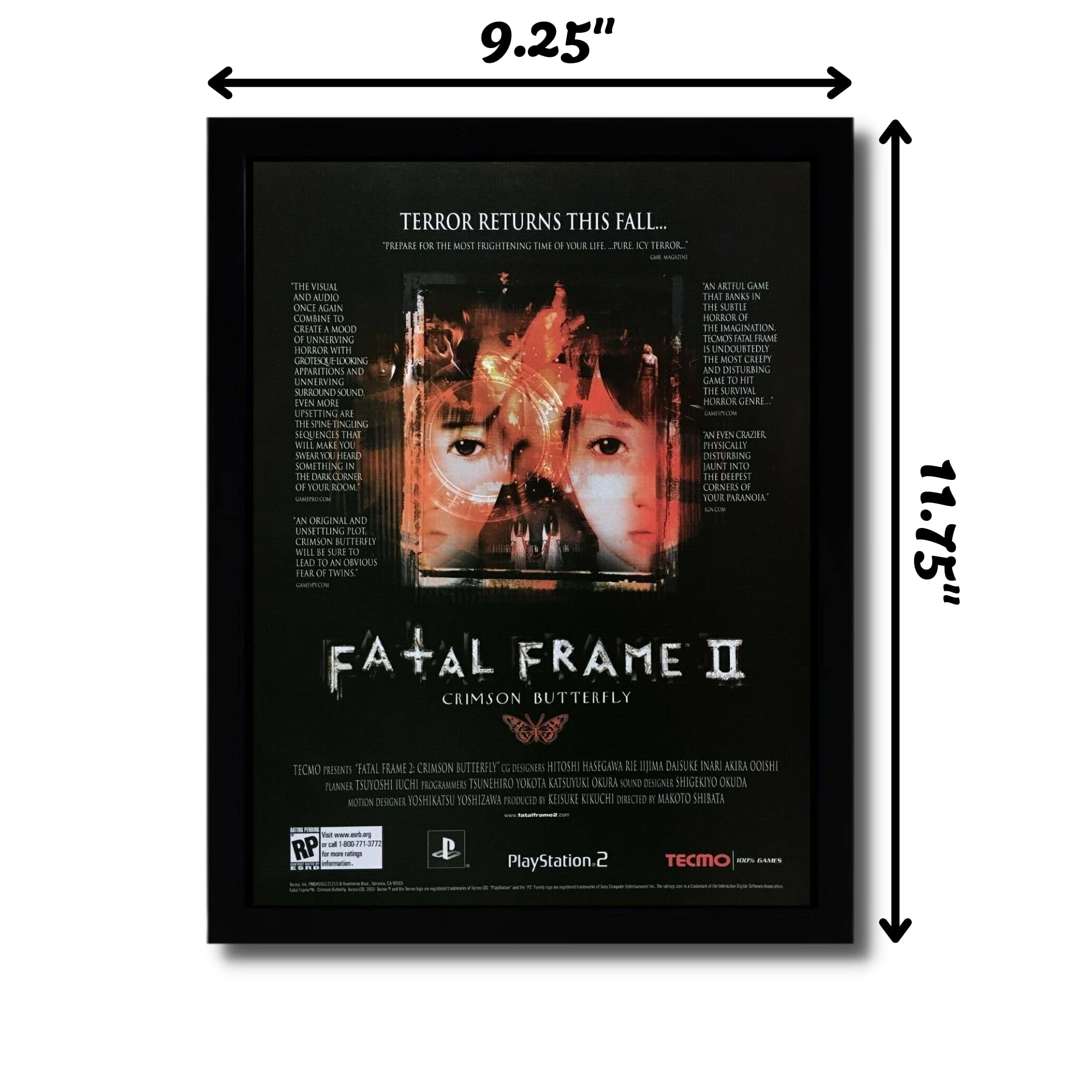 Amazon.com: Fatal Frame II 2: Crimson Butterfly Framed Print Ad