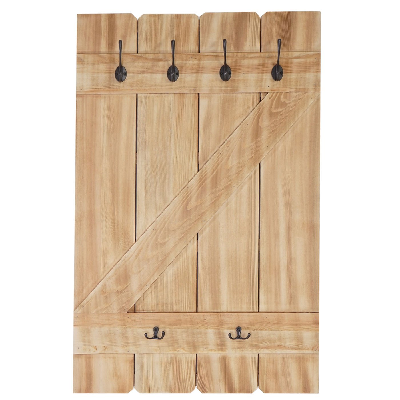 Mendler HWC-D13AM - Perchero de pared (6 ganchos, 91 x 60 cm), color pino | Perchero, Panel de perchero