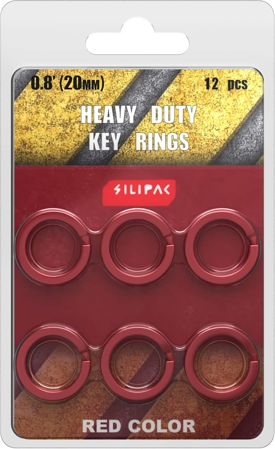 Silipac Small Key Rings 0.8 in (20mm) - Heavy Duty Key Ring Bulk for Crafts - Split Keychain Ring Pet Collar, Car Keys 12 pcs - Image 2