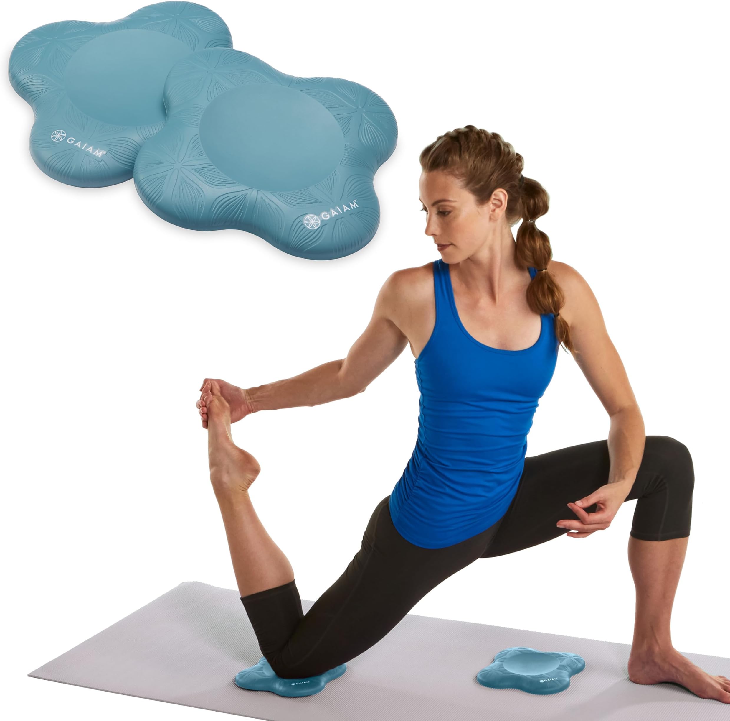 Yoga Knee Pads (Set of 2) - Yoga Props and Accessories for Women/Men Cushions Knees and Elbows for Fitness, Travel, Meditation, Kneeling, Balance, Floor, Pilates