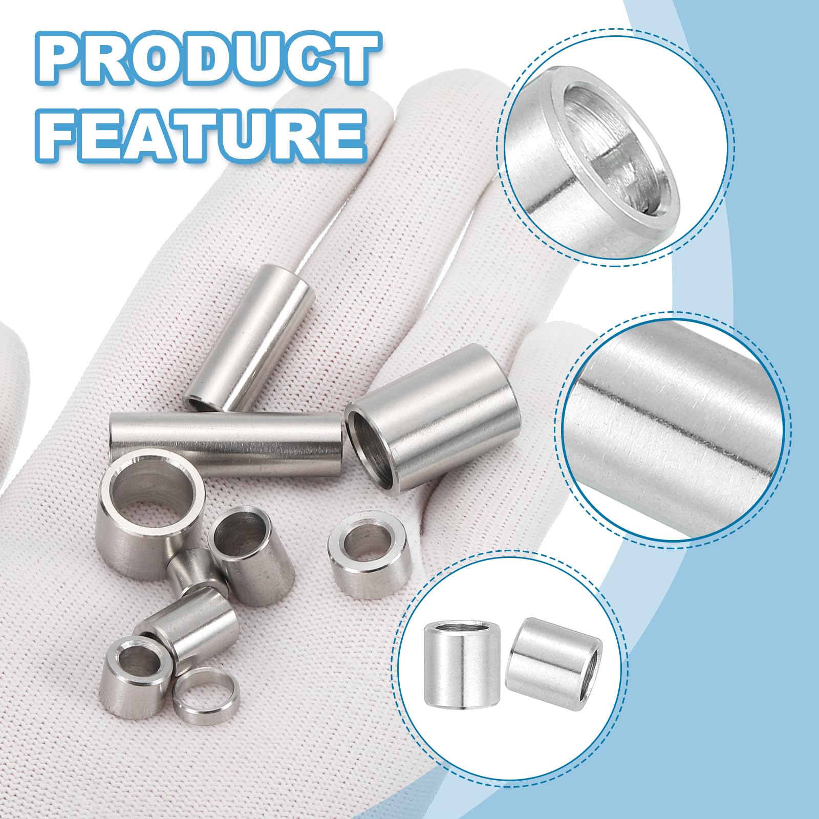PATIKIL 12 Pcs Stainless Steel Spacers - Image 3
