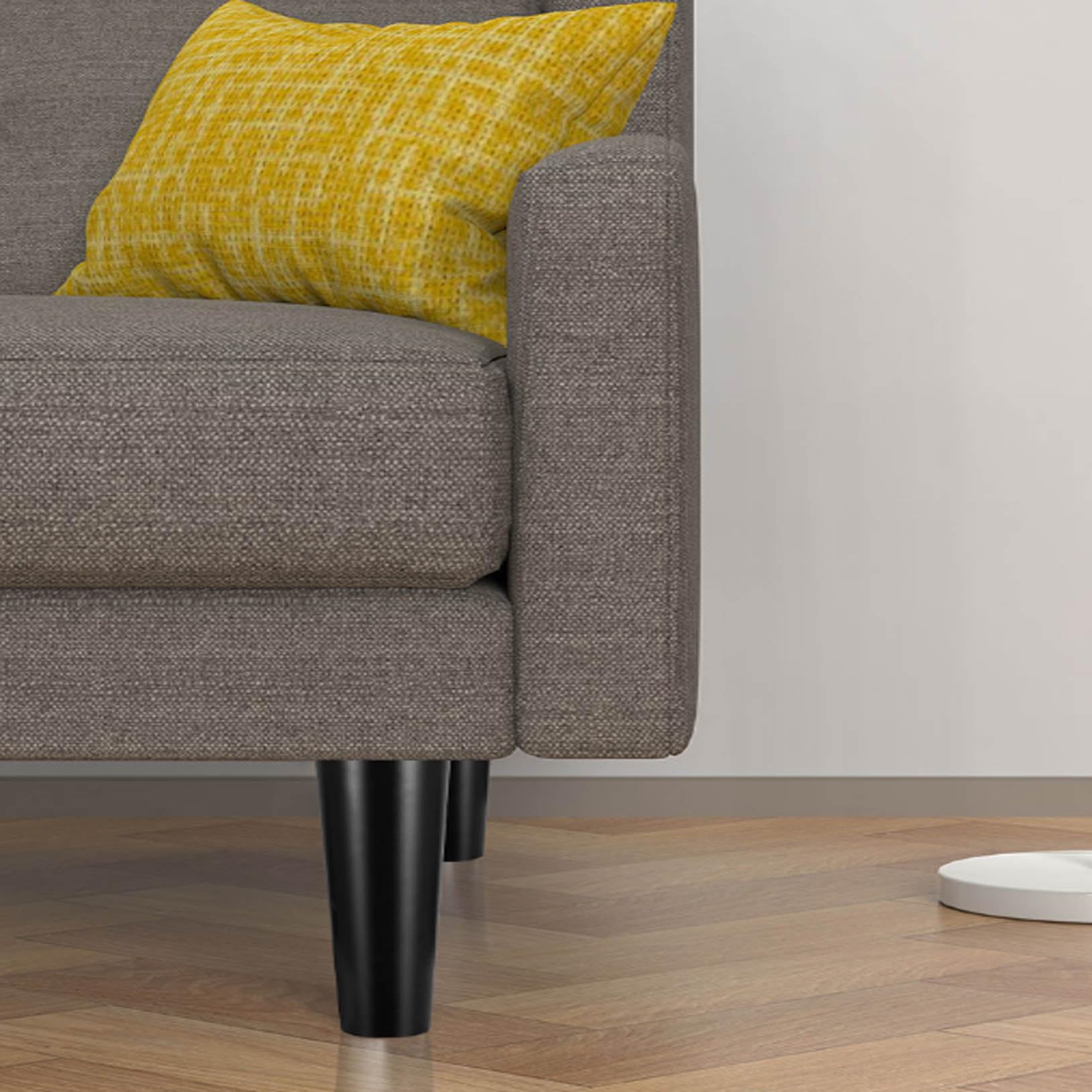 Paquete de 4 patas de sofá de madera cónicas M8 negras – 25 cm de altura de repuesto para piel, cama Slish y patas de TV, diseño moderno, mejora la decoración de tu hogar