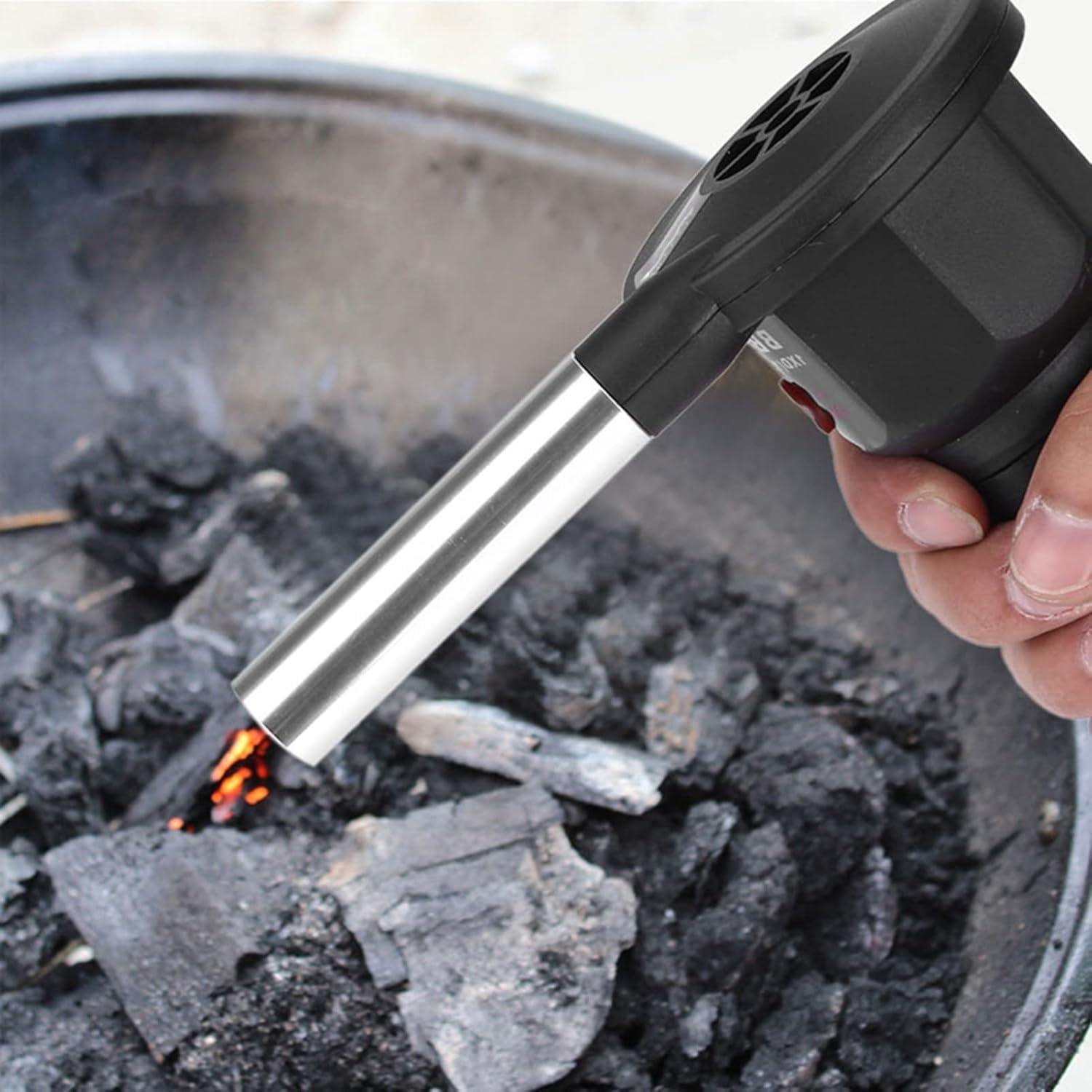 Ventilatore per griglia elettrico, Portable alimenté par batterie ventilateur de Barbecue souffleur d'air pour Camping en plein Air pique-nique Barbecue au charbon de bois