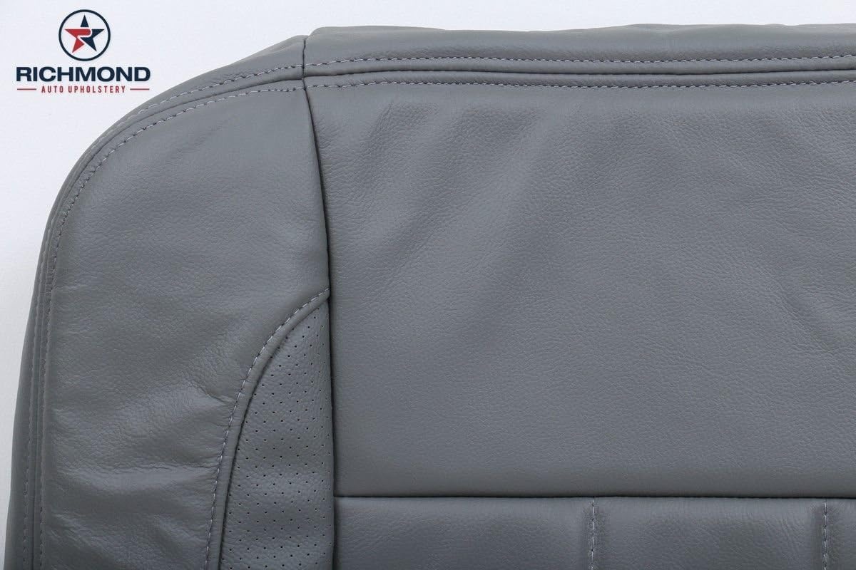 Richmond Auto Upholstery (Compatible with 2006 2007 2008 2009 Dodge Ram 2500 3500 Quad-Cab MegaCab Laramie Driver Side Bottom Replacement Leather Seat Cover, Gray