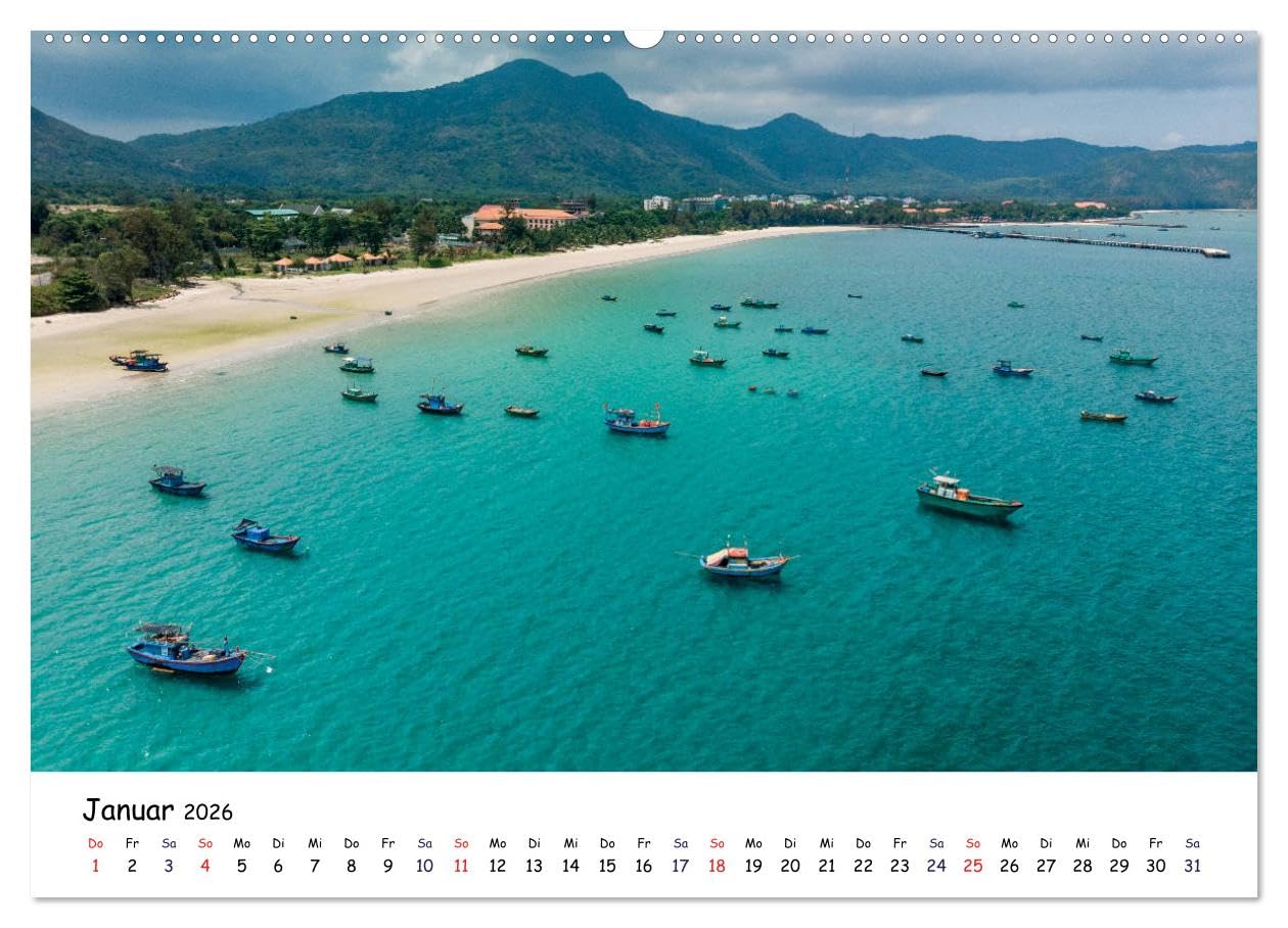 Vietnam aus der Luft (hochwertiger Premium Wandkalender 2026 DIN A2 quer), Kunstdruck in Hochglanz: Mit der Drohne unterwegs in Vietnam (CALVENDO Orte)