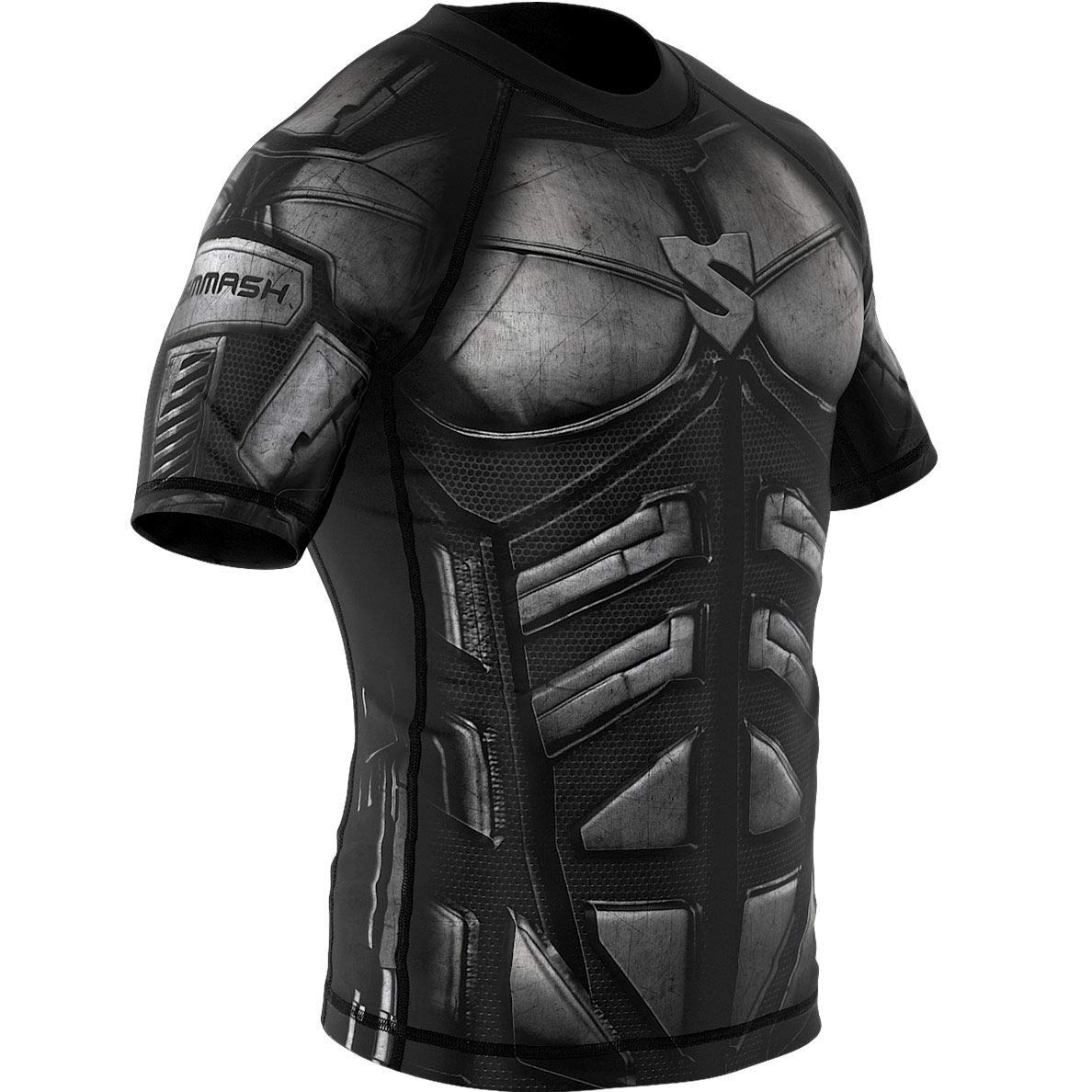 SMMASH Dark Knight Rashguard Short pour garçon - Manches longues - Respirant et léger - Haut de sport pour enfant - Pour MMA, Krav MAGA - T-shirt fonctionnel slim fit - Fabriqué dans l'UE