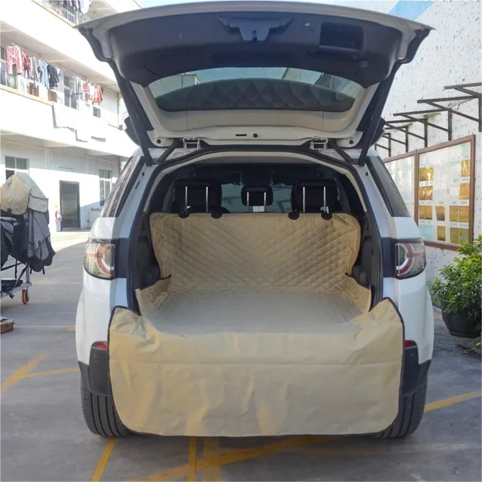Wykładzina bagażnika Pokrowiec na siedzenie dla psa, transporter dla psa, mata do bagażnika, wodoodporna mata do bagażnika, wykładzina do bagażnika Cargo Liner Dla Psów(Beige Gray)