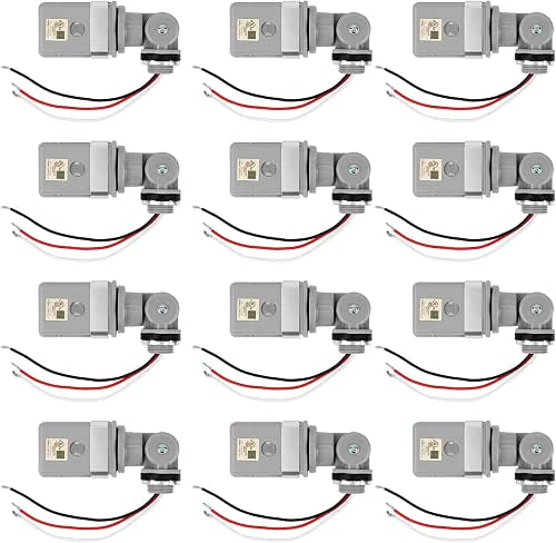 12pcs Photocell Sensors for Outdoor Lights, 120VAC Dusk to Dawn