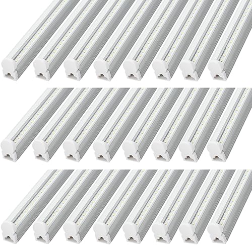 Miniatura 21 de Paquete de 6 lámparas T5 integradas individuales, cubierta transparente de luz LED enlazable de 4 pies y 20 W, luz diurna blanca de 6500 K, 2200