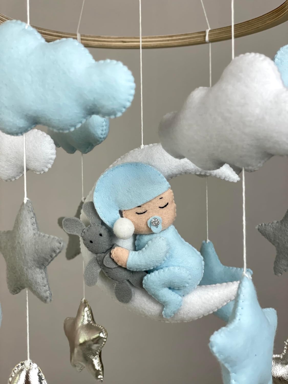 Baby Mobile for Crib boy Nursery Mobile Felt Hanging Mobile Baby Blue Mobile Baby boy Nursery Decor New Baby boy Gift Expecting mom Gift Newborn boy Gift Baby Shower Gift