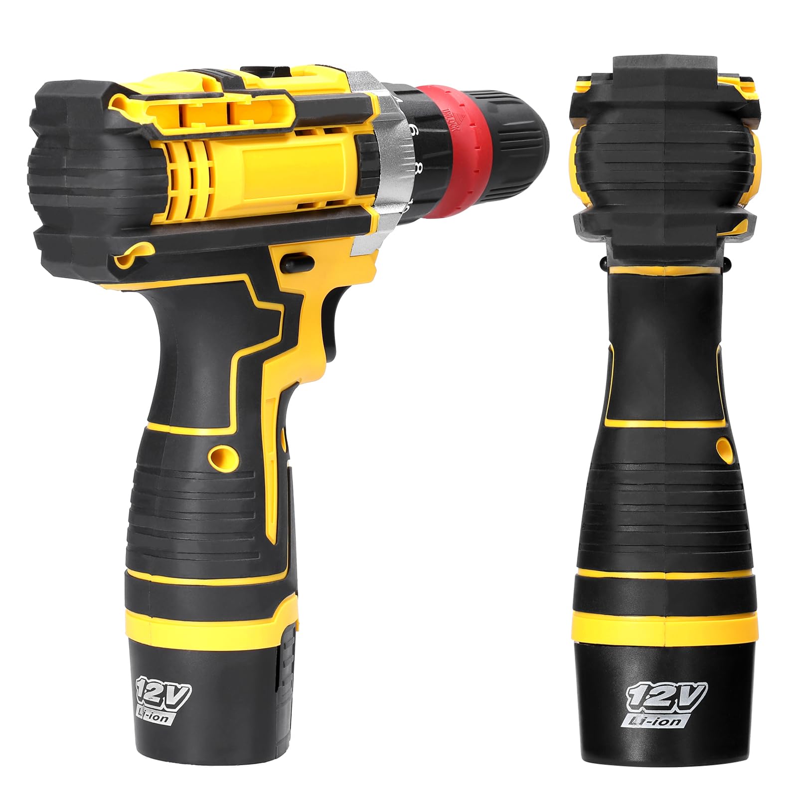 Destornillador Eléctrico, Weytoll 12V Taladro Atornillador de Litio 2 en 1, con Batería de 2 * 1300 mAh para Instalación de Electrodomésticos y Carpintería de Bricolaje, luz de Trabajo LED