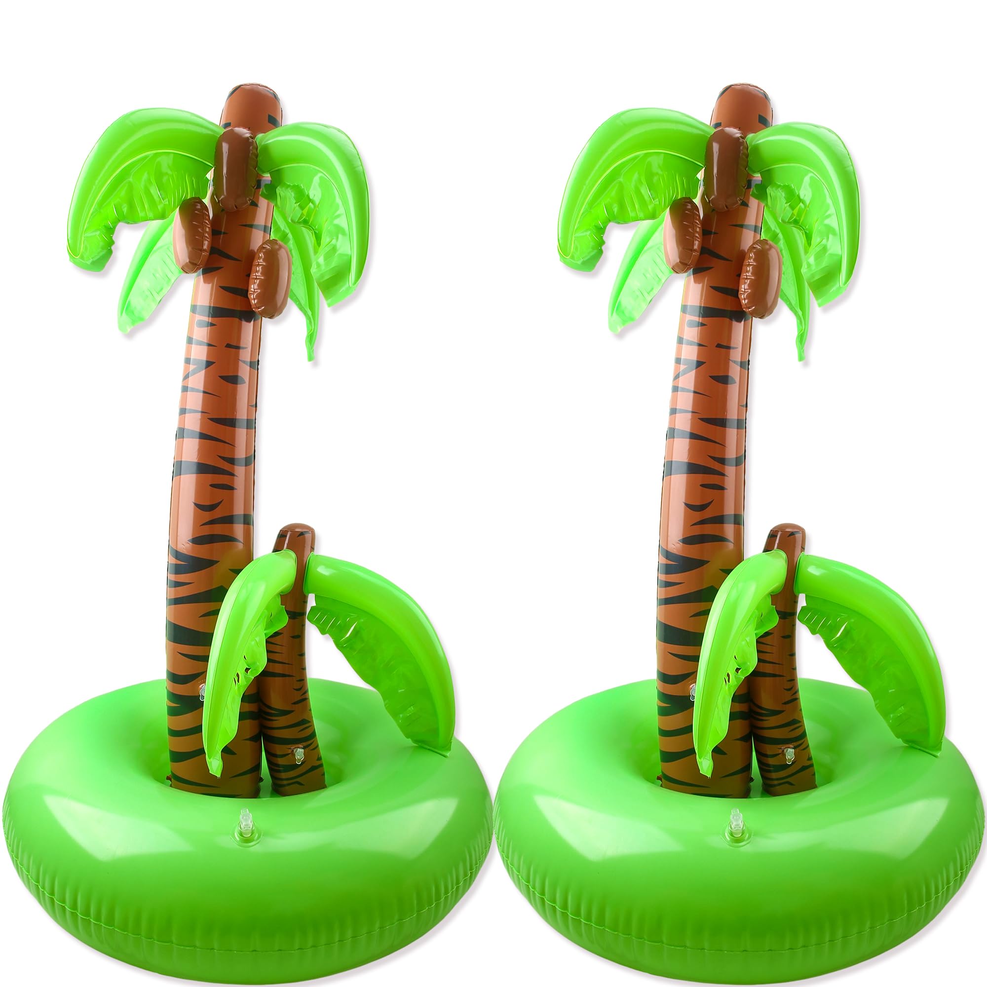 2 Pieces 42 Inch Inflatable Palm Trees Jumbo Large Coconut Tree Blow Up Palm Trees for Summer Tropical Beach Pool Party Hawaiian Party Decoration