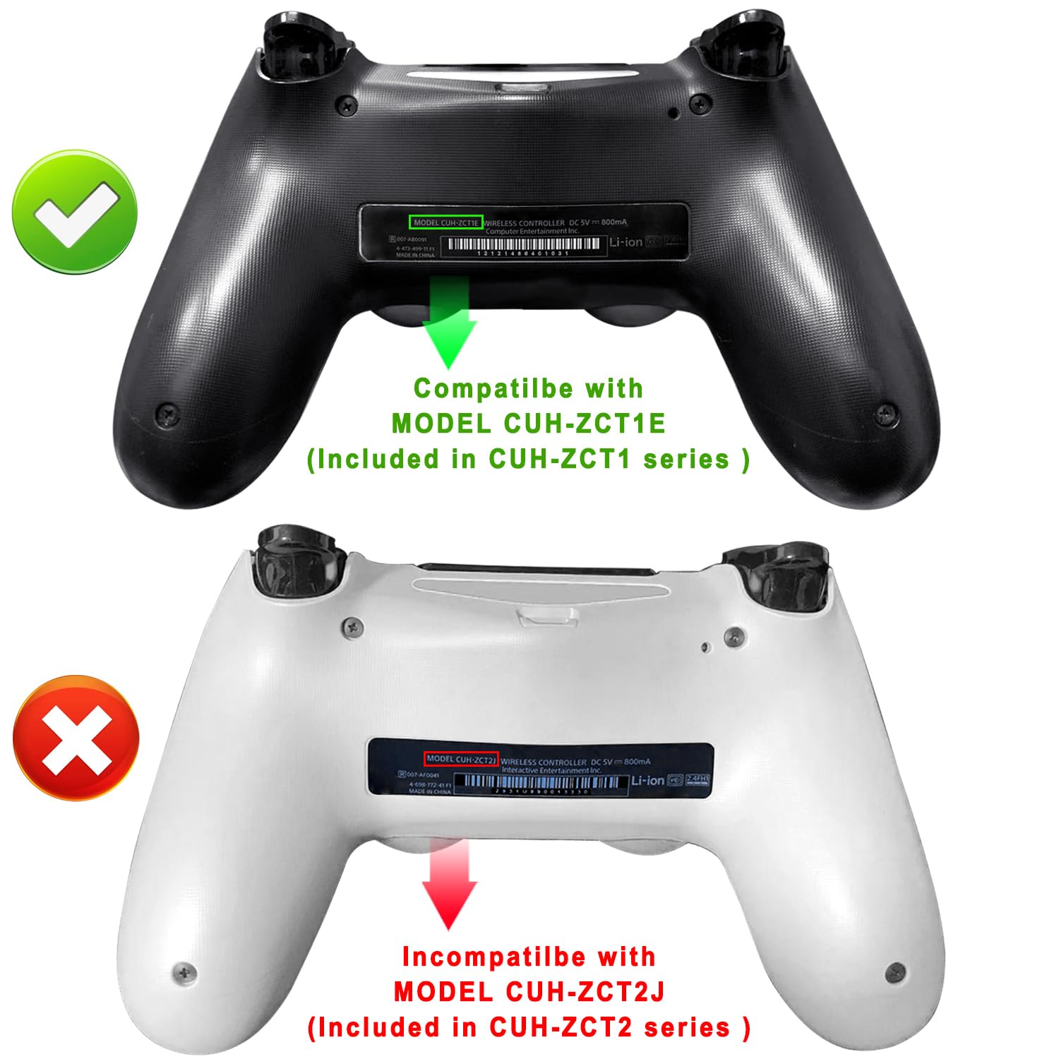 OSTENT 1000mAh 3.65V 3.7Wh Batería Recargable Li-Ion Recambio para Sony PS4 Original CUH-ZCT1 Mando Inalámbrico Bluetooth Dual Shock Versión Antigua de Primera generación Conector Grande