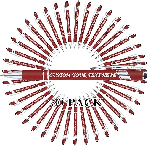 Vista 124 de 10 Pcs Personalized Pens Bulk Custom Ballpoint Pen, Engraved Pen with Name Logo Text Stylus Pens for Touch Screens Bulk-for Businesses, Office