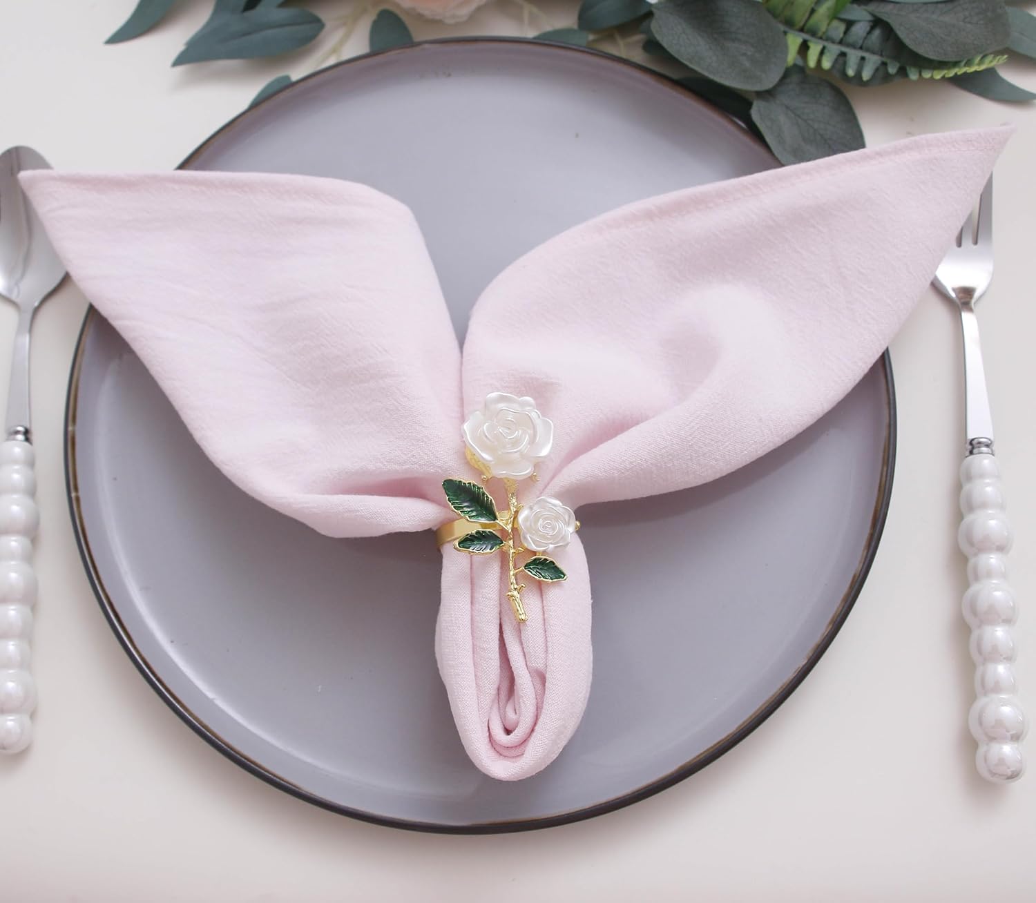 Spring Cotton Cloth Napkins Set of 12, 16’’x16’’, Dinner Cloth Napkins Washable Bulk with Hemmed Edges, for Hotel Restaurant, Wedding, Easter (Light Pink)
