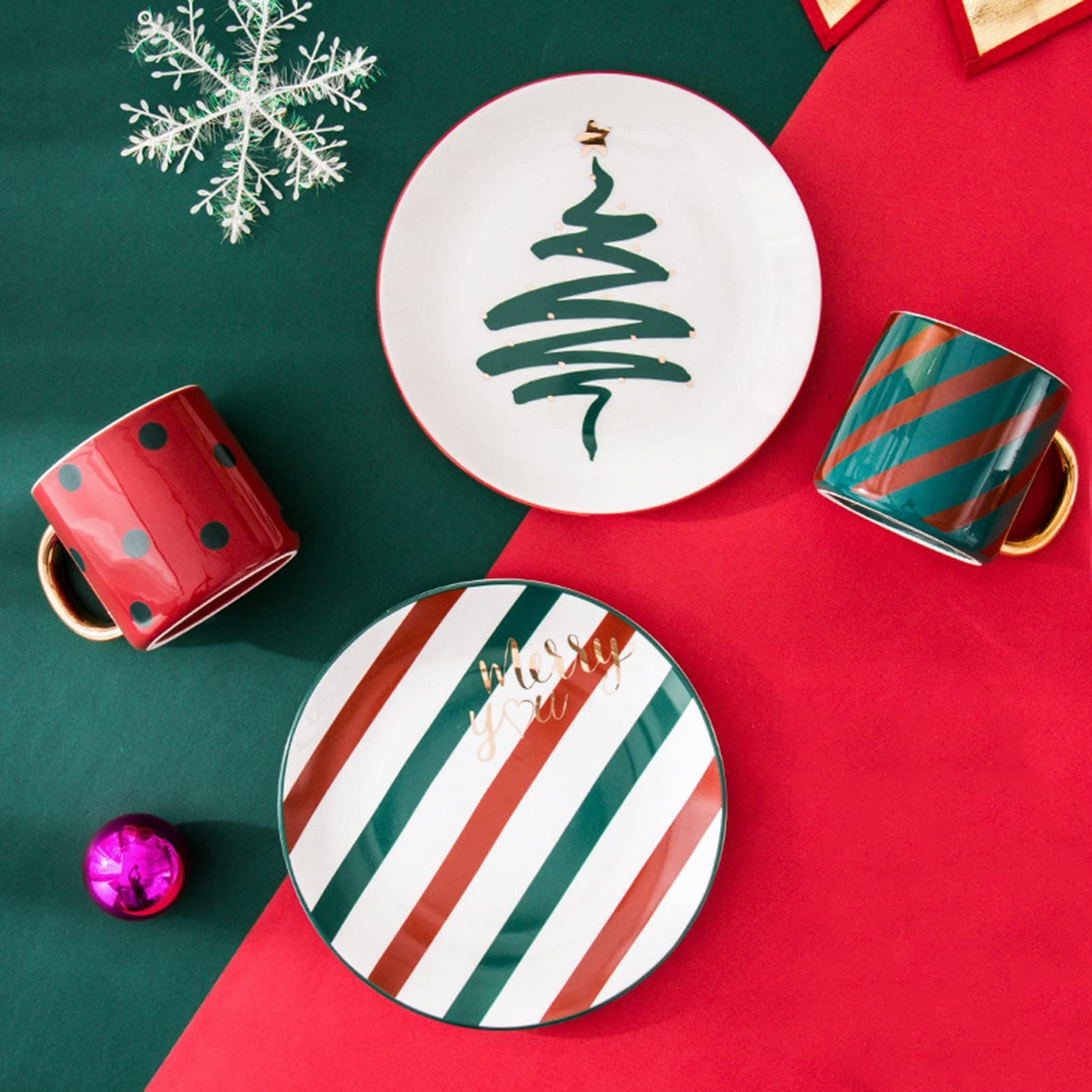 Amazon.co.jp: 卓上ディナーセットホリデーラウンド食器セット