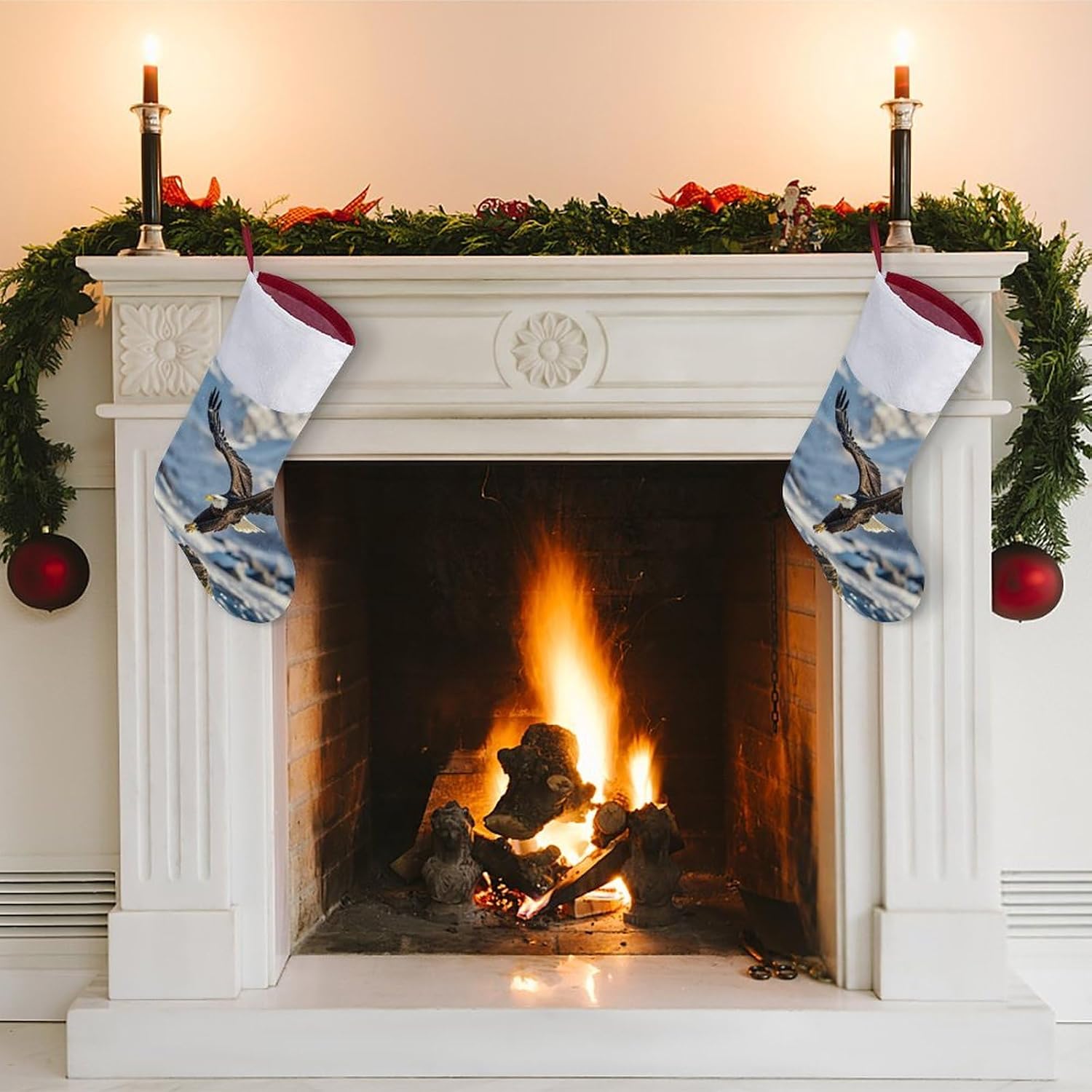 Bald Eagle Flying Christmas Stockings Christmas Socks image 4