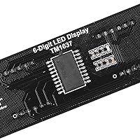 Vista 9 de Módulo de visualización de tubo digital, 6 segmentos digitales LED 6 dígitos 7 segmento 0.56 pulgadas TM1637 chip de unidad accesorio rojo