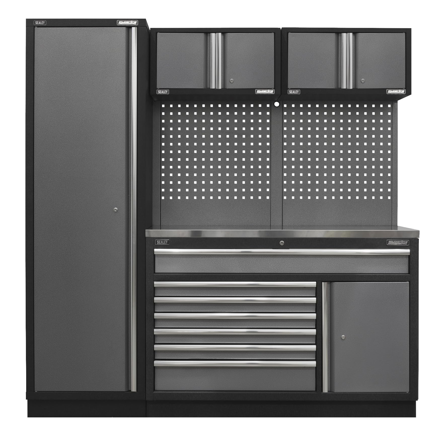 Sealey APMSSTACK10SS Superline Pro 1.96m Storage System - Stainless Steel Worktop