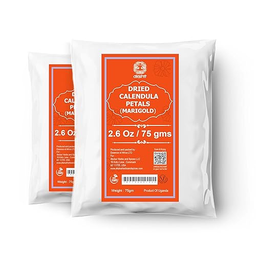 Petalos De Caléndula, Flores de caléndula secas, 5.2oz, Té Orgánico de Caléndula, Sin Cafeína Por Akshit.