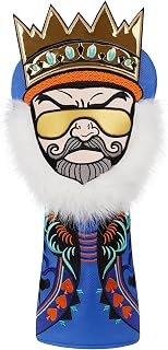 Craftsman Golf Synthetic Leather King with Crown and Beard Blue Golf Club Headcover Cover for Woods and Driver Hybrids Putter
