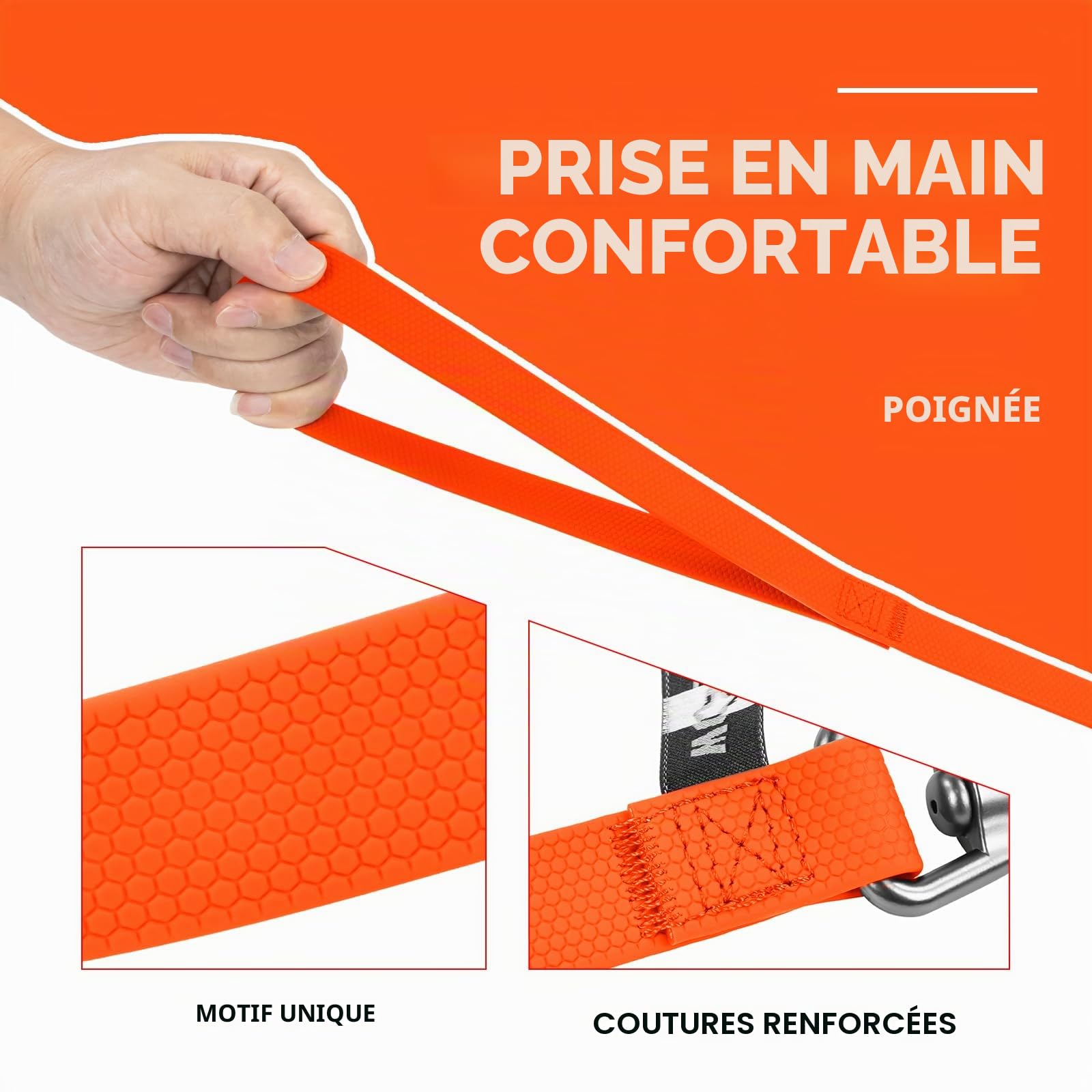 Wolfone Laisse de Dressage Robuste pour Chien avec poignée antidérapante et imperméable pour activités de Plein air Orange 15 m