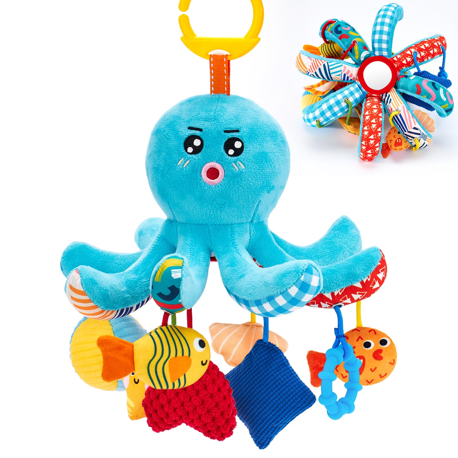 Amazon.com: hahaland Baby Toys 0-6 Months - Car Seat Toys Octopus