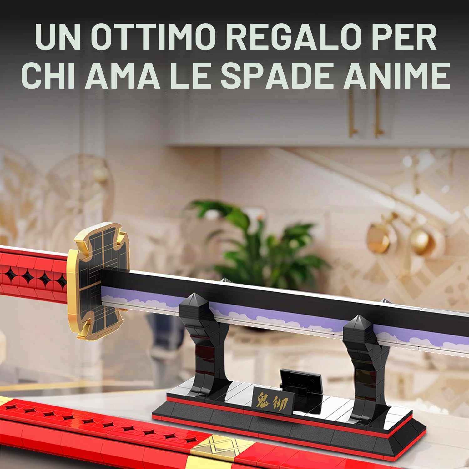 Kit per la Costruzione della Spada Anime Sandai Kitetsu, Katana da 99cm con Fodero e Supporto, Ideale per Cosplay, 790 Pezzi - Adatto per Bambini e Adulti