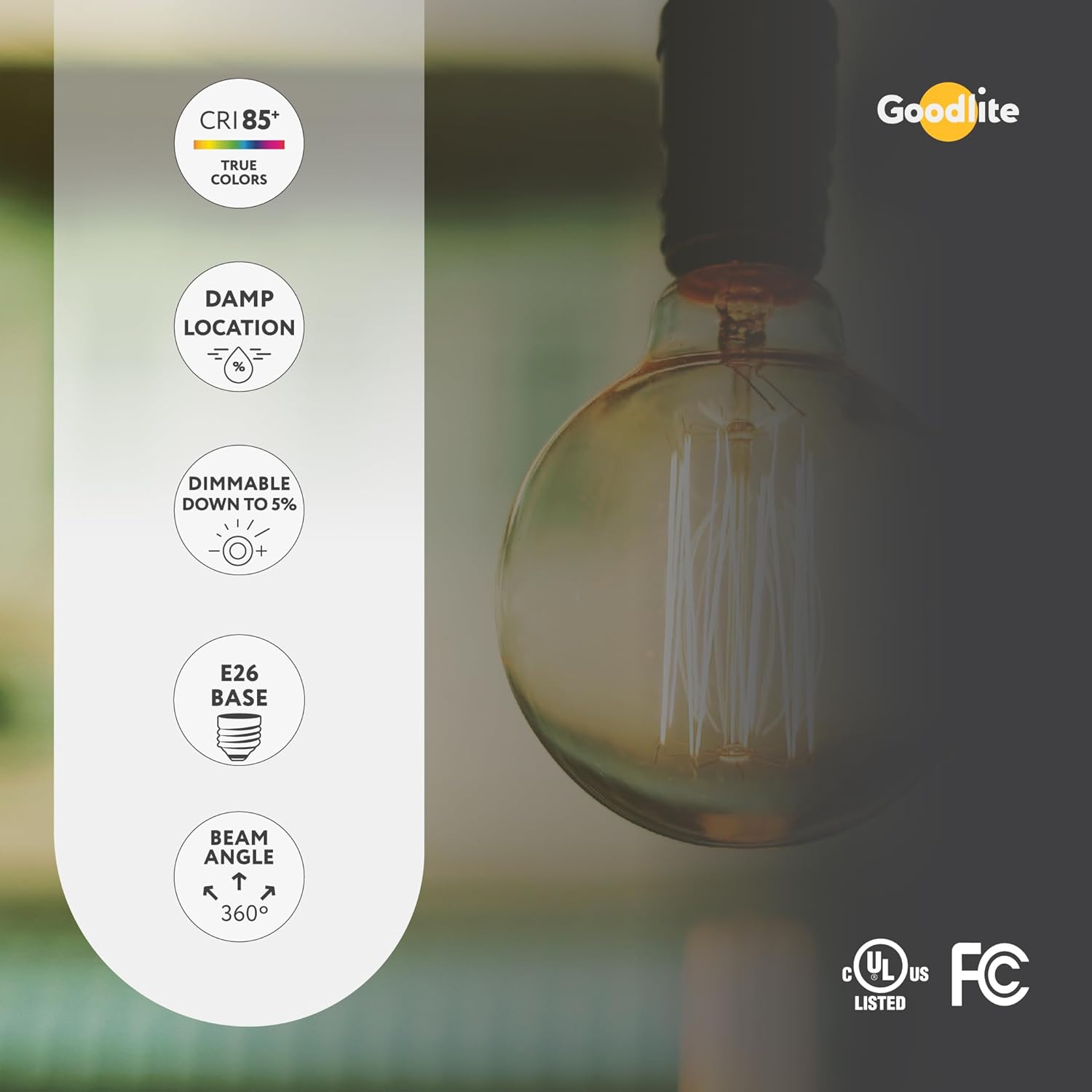 Goodlite G-83468 G25 LED Light Bulb, 7W= 60-Watt Equivalent 800 Lumens Clear Warm White 3000k E26 Base Dimmable ,