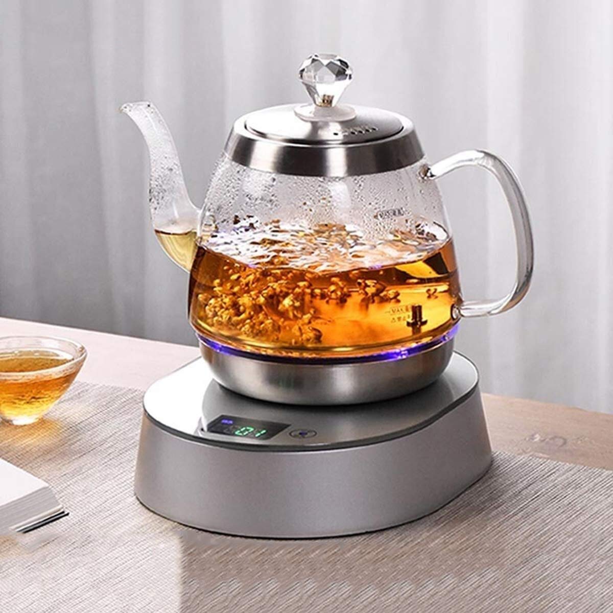Hervidor eléctrico KANBUN, hervidor de agua, hervidor de té, hervidor termostático con filtro ajustable 1L 1000W Calefacción presente