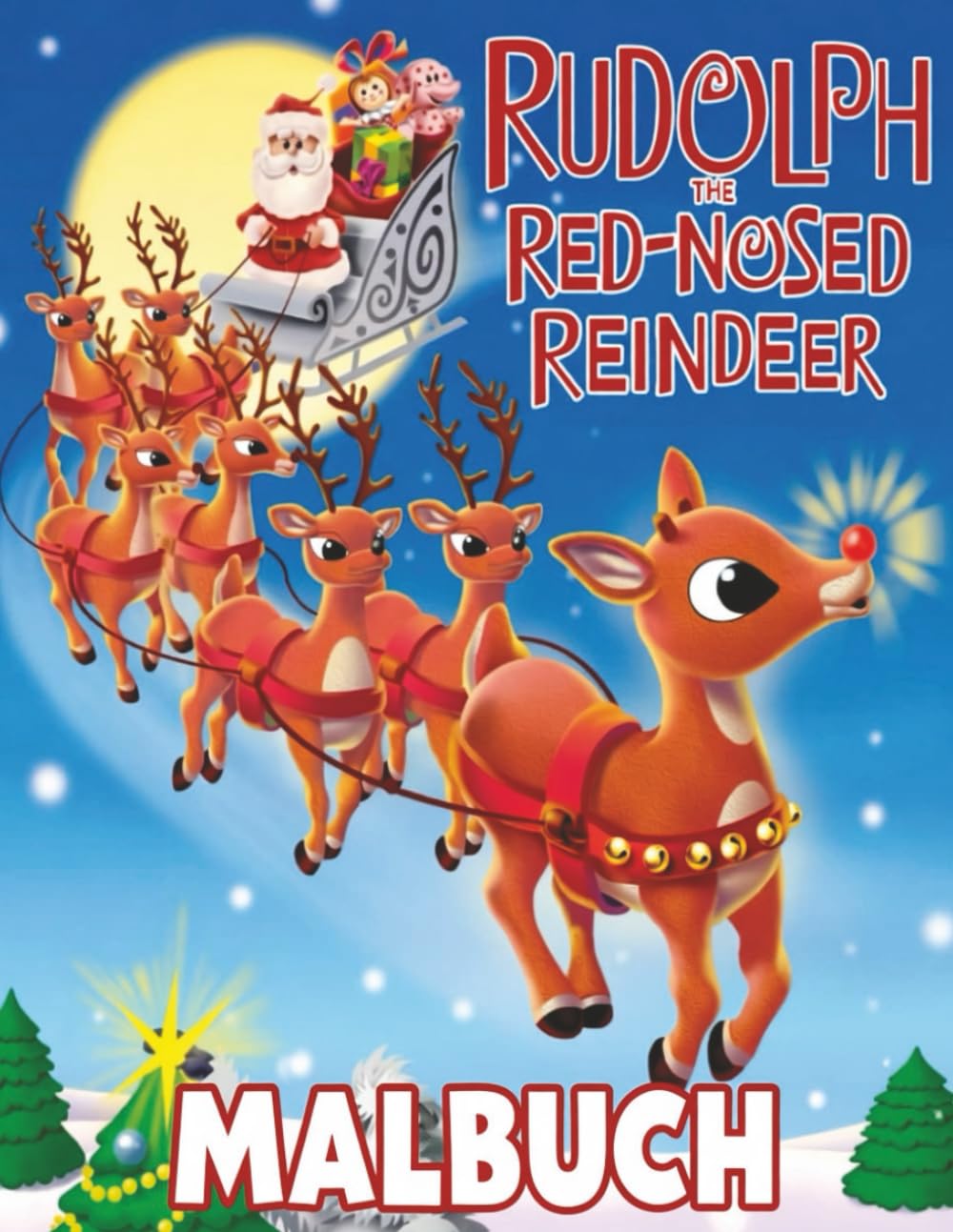 Rudolphs the Reindeer Malbuch: Wunderschönes Design für Kinder